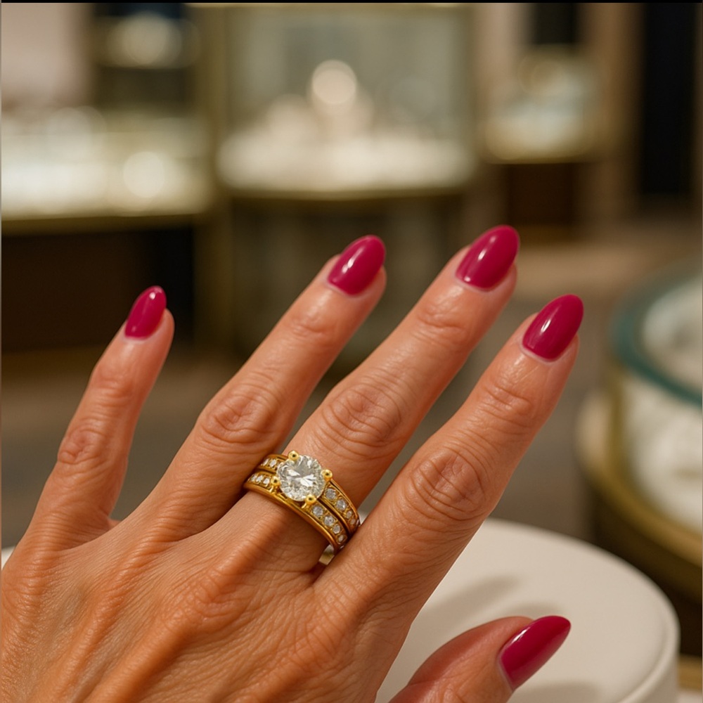 EUC 18kg plated CZ Fine Fashion Elegant Gold plated VTG Women's Ring 9
